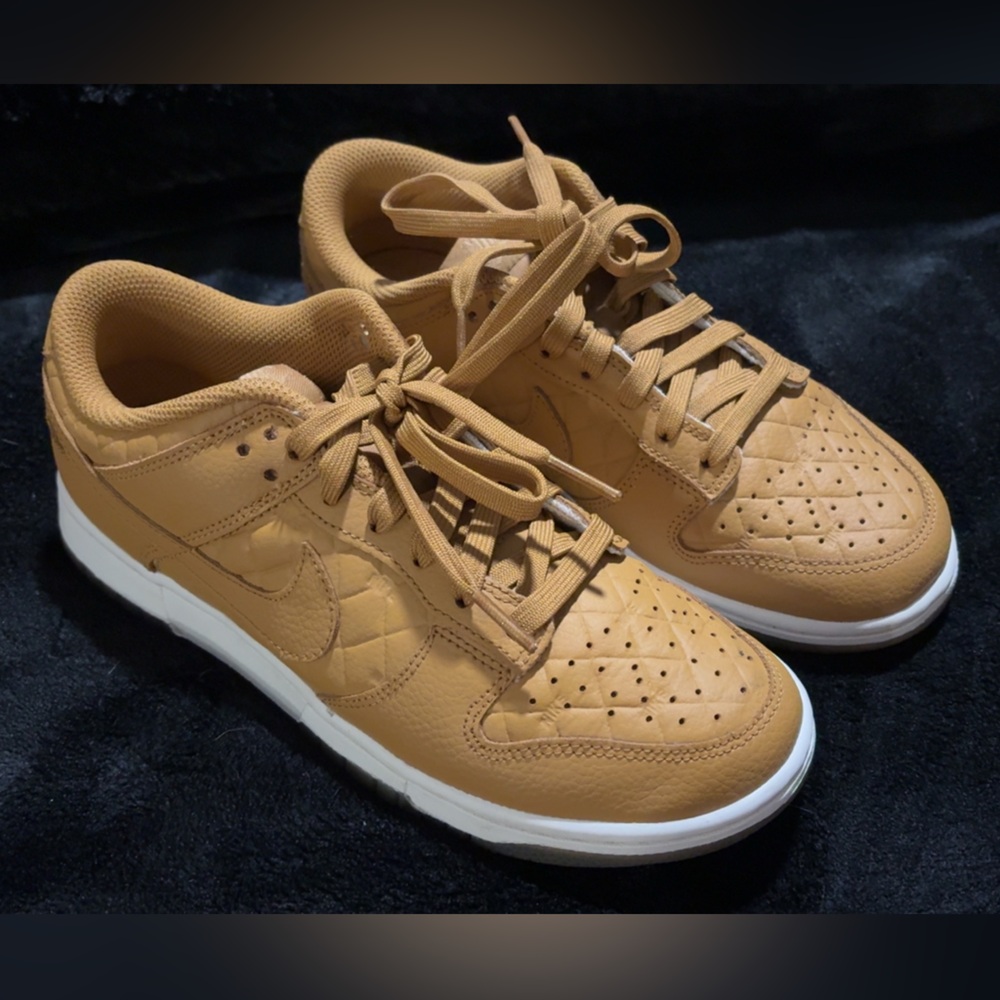 Nike Dunks Golden Sneakers with White Accents